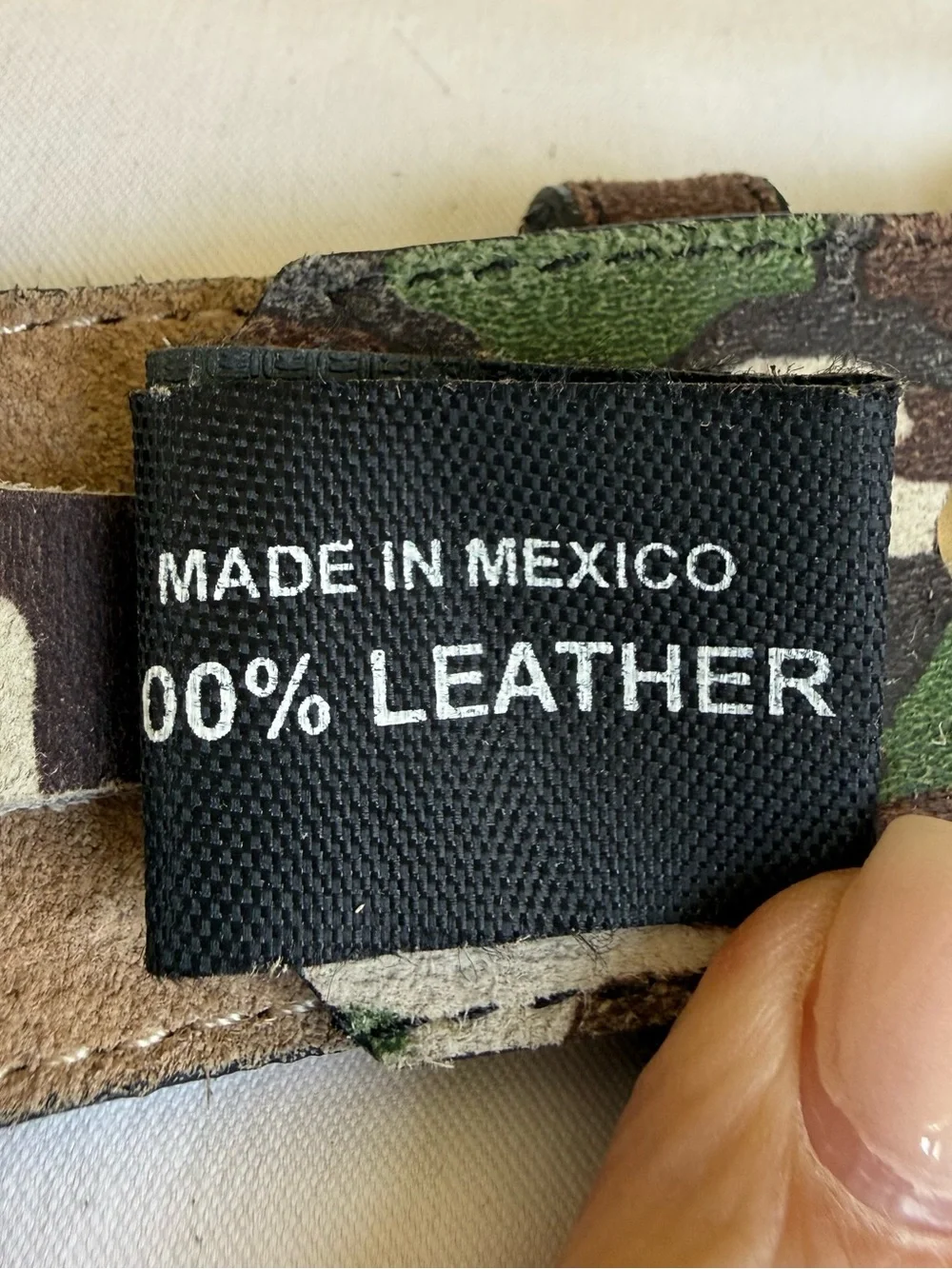 Will Leather Goods Camouflage Green Brown & Tan Leather Men’s Belt Size 36 - Picture 7 of 13